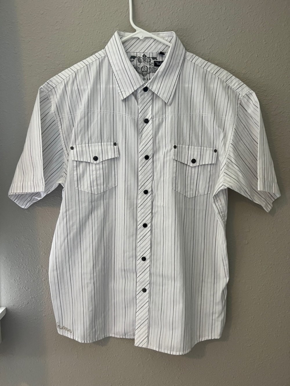 Micros mens button down short sleeve shirt size large